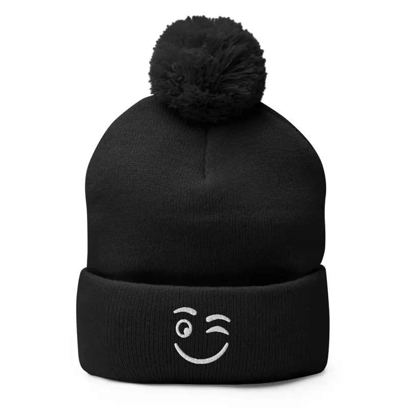 Winking Cuffed Beanie Hat